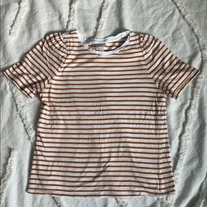 Striped puff sleeve tee